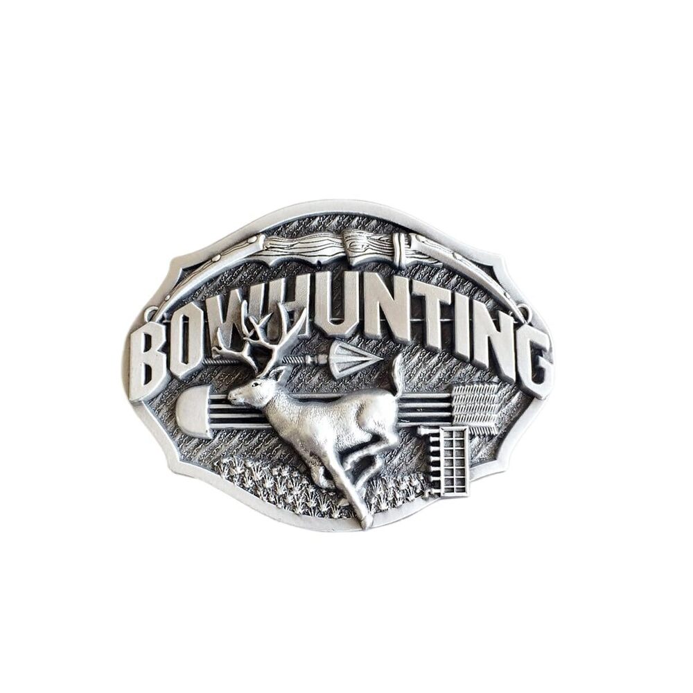 9302 Antique Brushed Silver Deer Western Wildlife Belt Buckle Hebillas